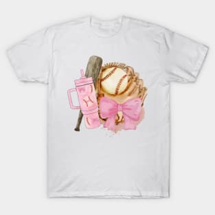 Baseball Coquette Bow, Soft Girl Era, Coquette Baseball, Baseball Mom T-Shirt